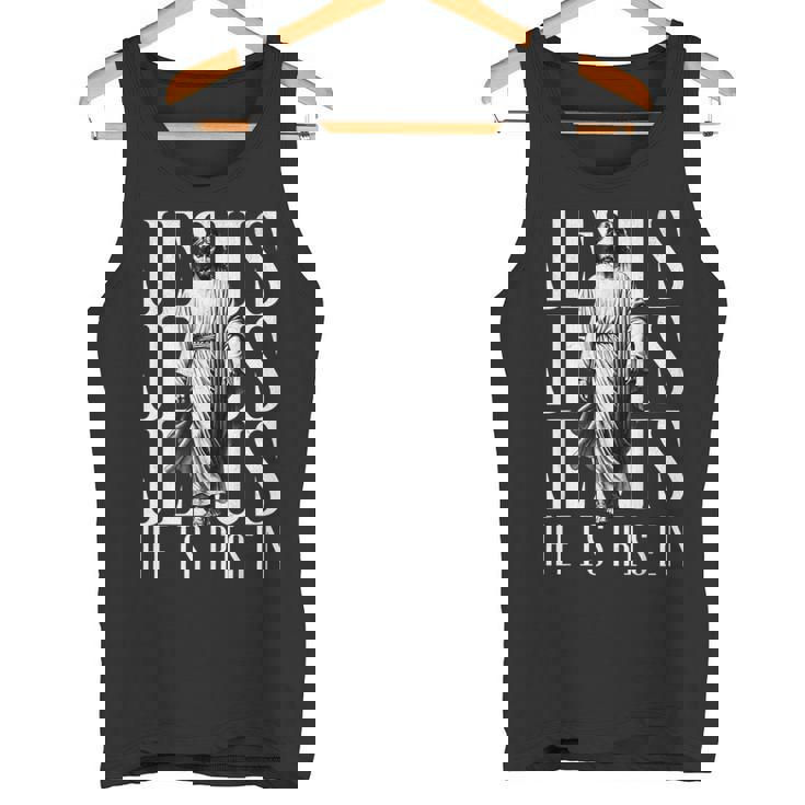 Jesus He Is Risen クリスチャン 復活 救世主 信仰 イースター タンクトップ