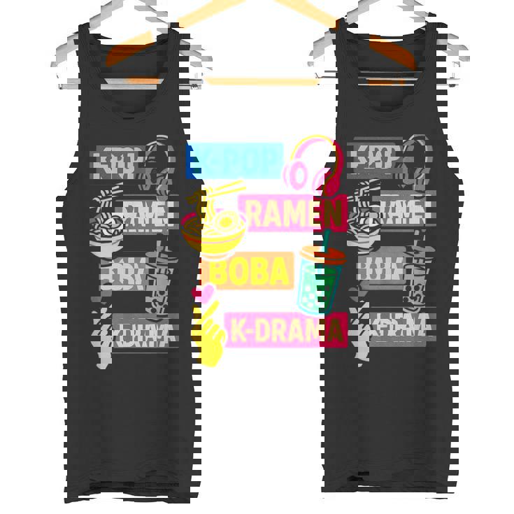 K-Pop Ramen Boba K-Drama Fans Korean Tank Top