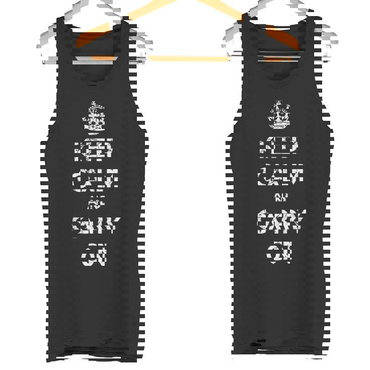 Keep Calm And Carry On ヴィンテージポスタープリント レトロ タンクトップ