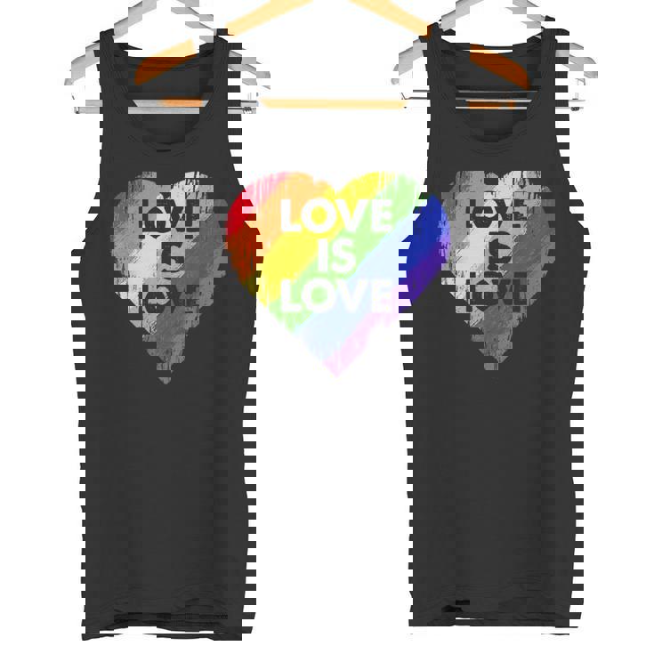 Lgbt Love Is Lovetシャツレトロハートゲイレズビアンプライド月間 タンクトップ