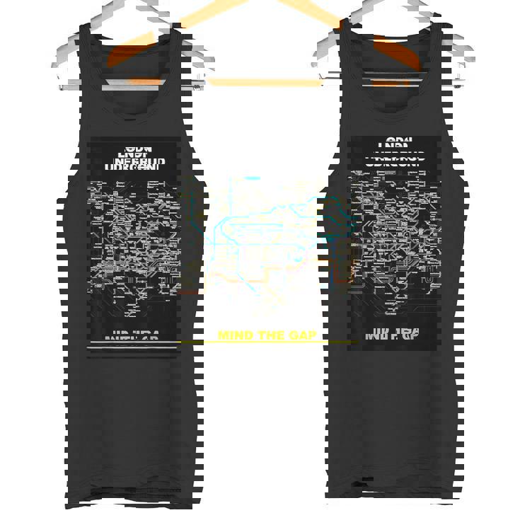 London Underground Mind The Gap Map England Uk 電車管 タンクトップ