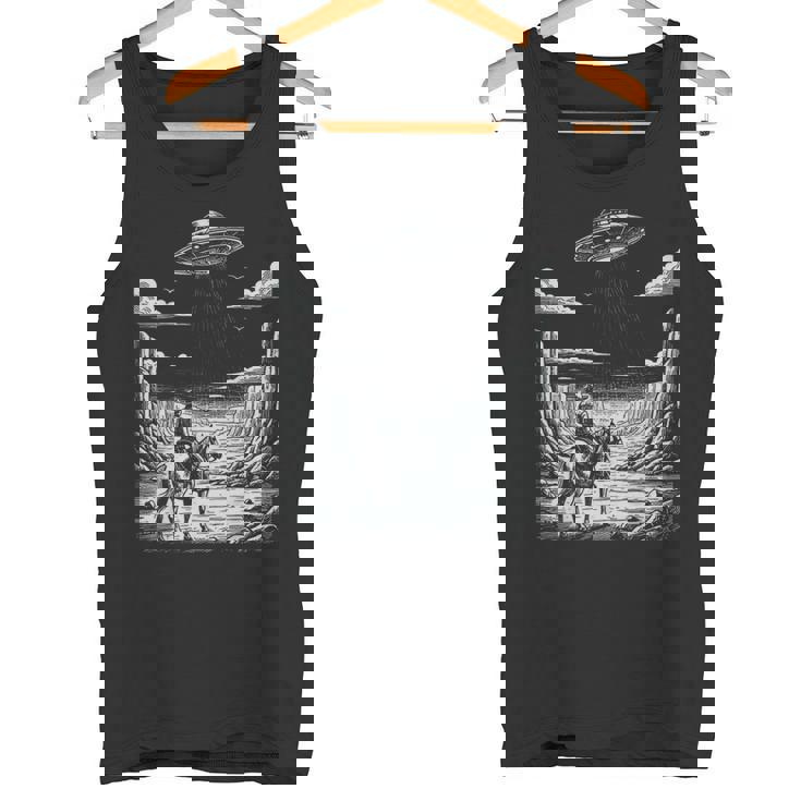 Lone Cowboy Watching Ufo 空飛ぶ円盤 キャニオン タンクトップ