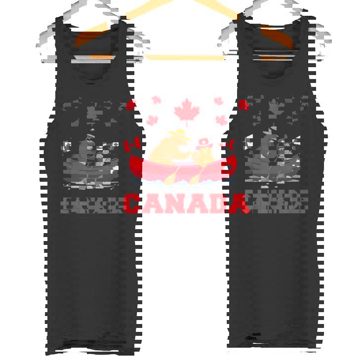 I Love Canada Cool Canada Bear & Chipmunk Cartoon Graphic タンクトップ