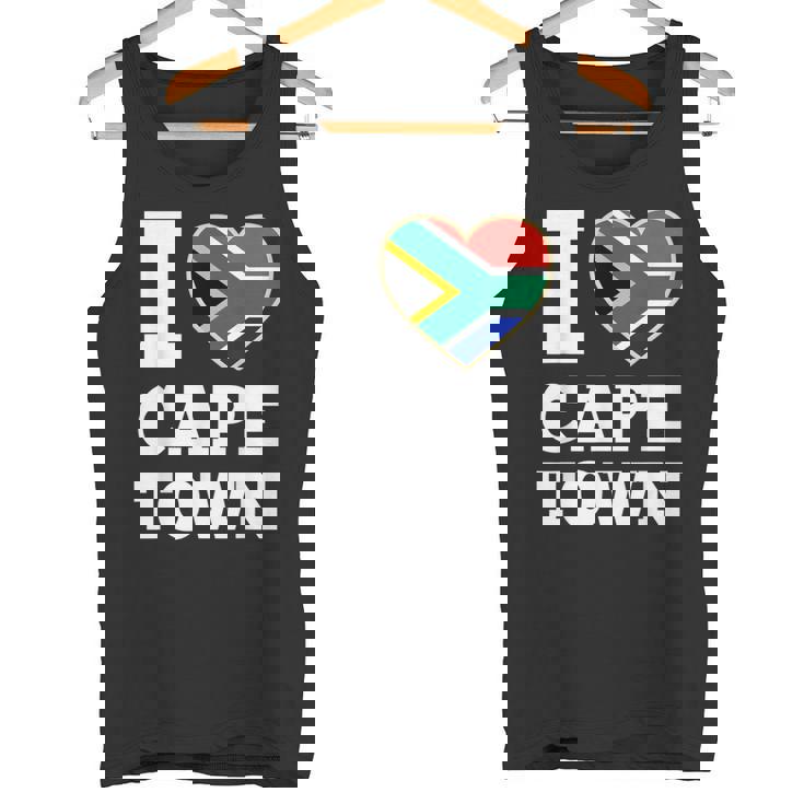 I Love Cape Town South Africa Heart Flag Tank Top