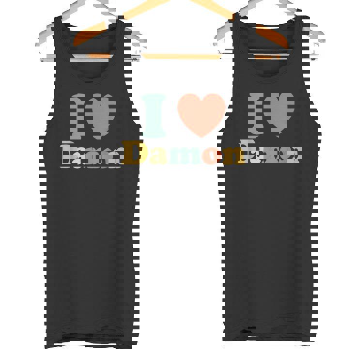 I Love Damon I Heart Damon レッド ハート バレンタイン タンクトップ