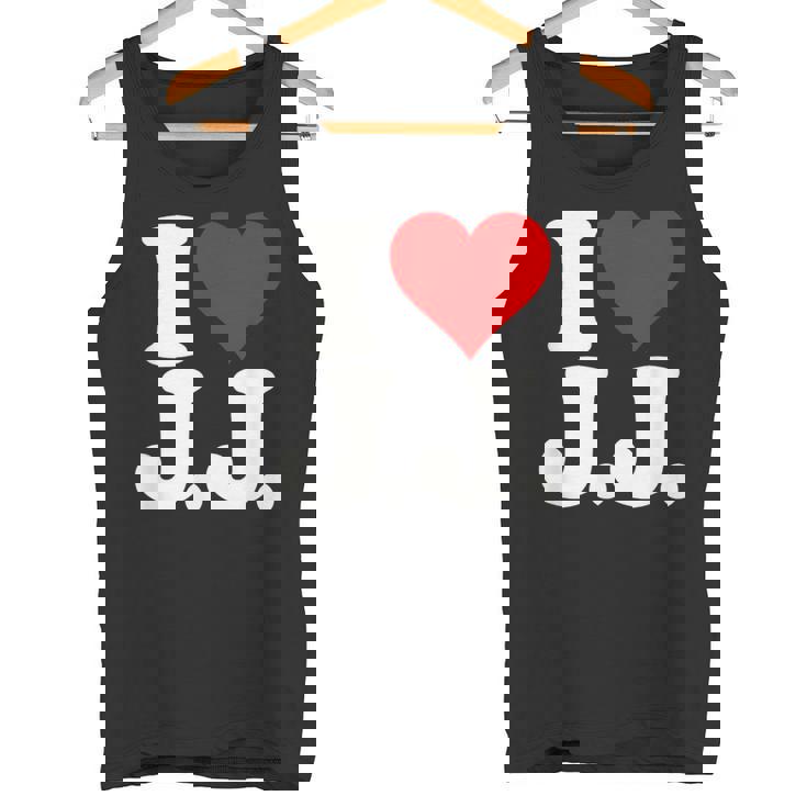 I Love Heart JJ Jj J J イニシャル タンクトップ