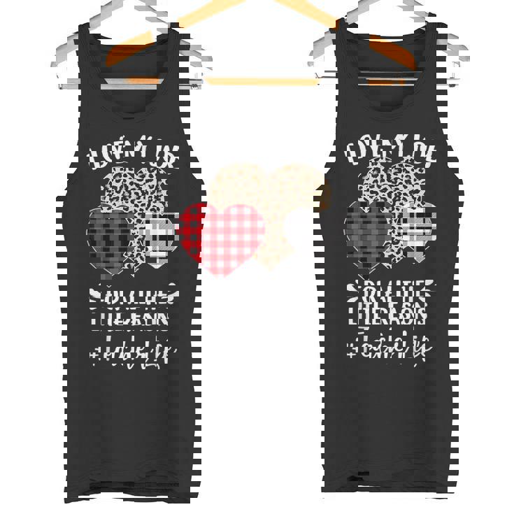 I Love My Job For All The Little Reasons バレンタインハート タンクトップ