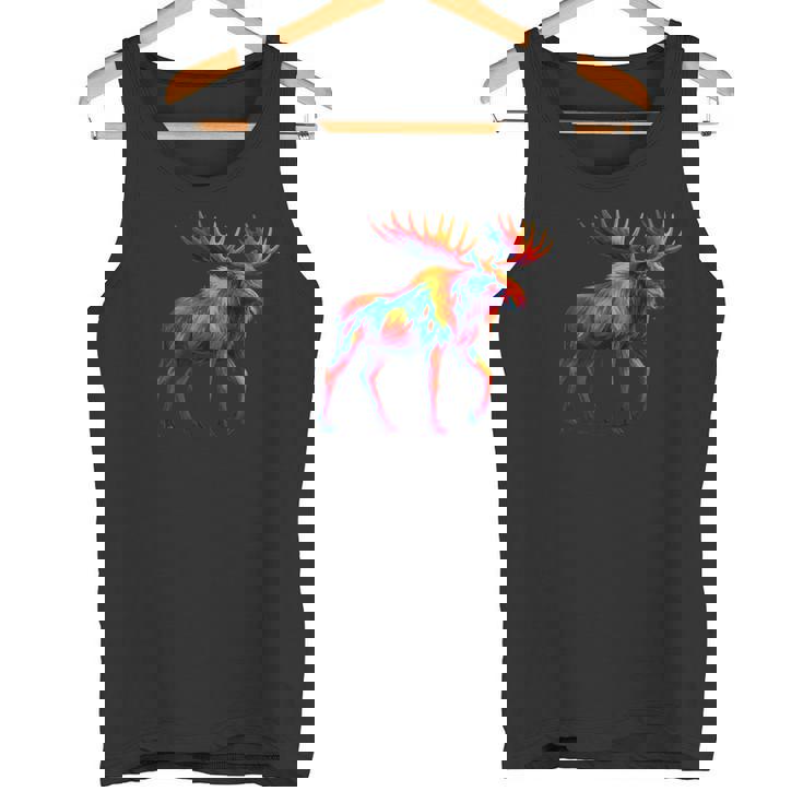 Moose Paint Drip Zoo Favorite Animal Alaska Canada Tank Top