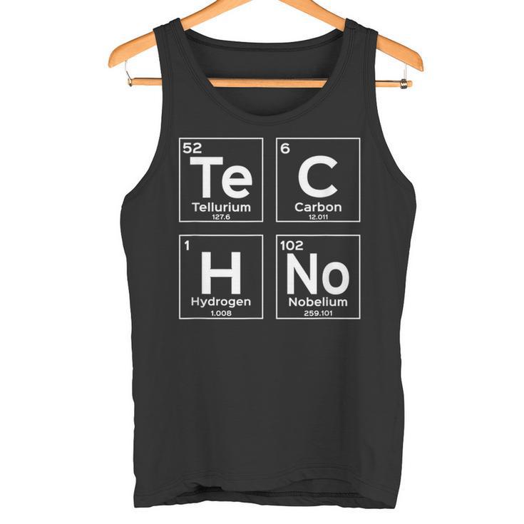 Música Techno Tabla Periódica De Elementos Rave Camiseta sin mangas
