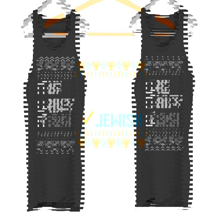 Nice Naughty Jewish Ugly Christmas Sweater Hanukkah Tank Top