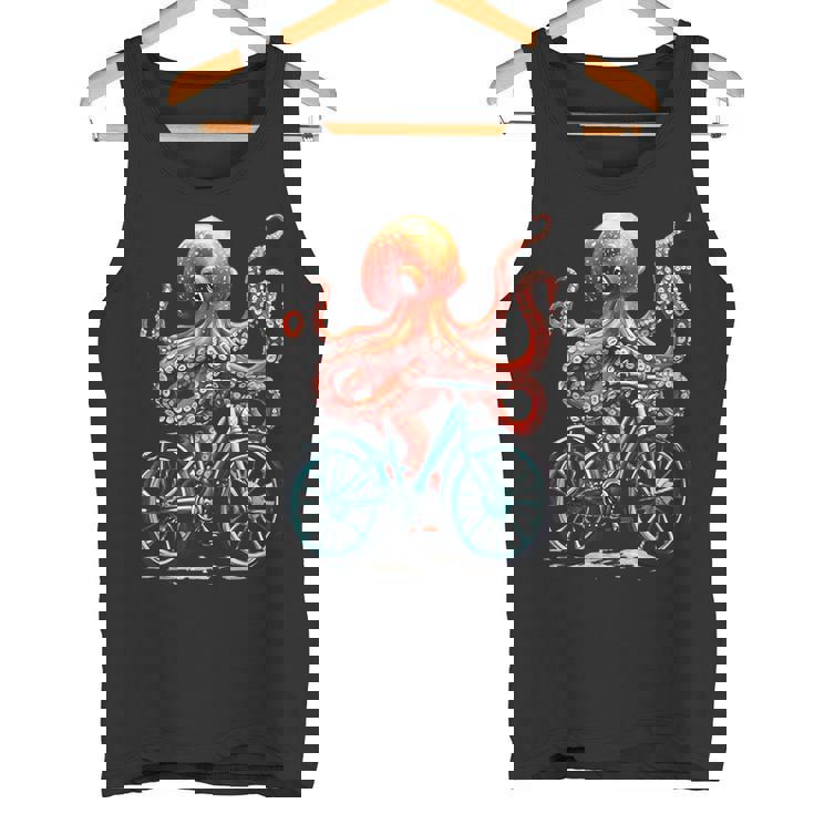 Octopus On Bicycle Cycling Squid Road Bike Cyclist Tank Top