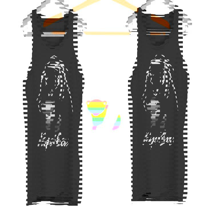 Papa Bear Rainbow Hug Love Support Parent Pride LGBTQ Tank Top Tank Top