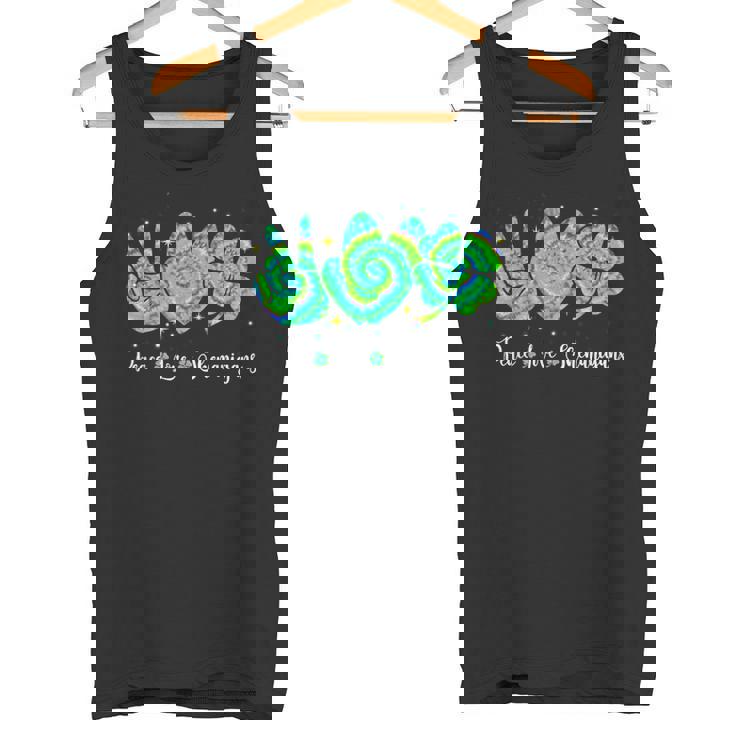 Peace Lovehenaniganst Patrick's Day Green Tie Dye タンクトップ