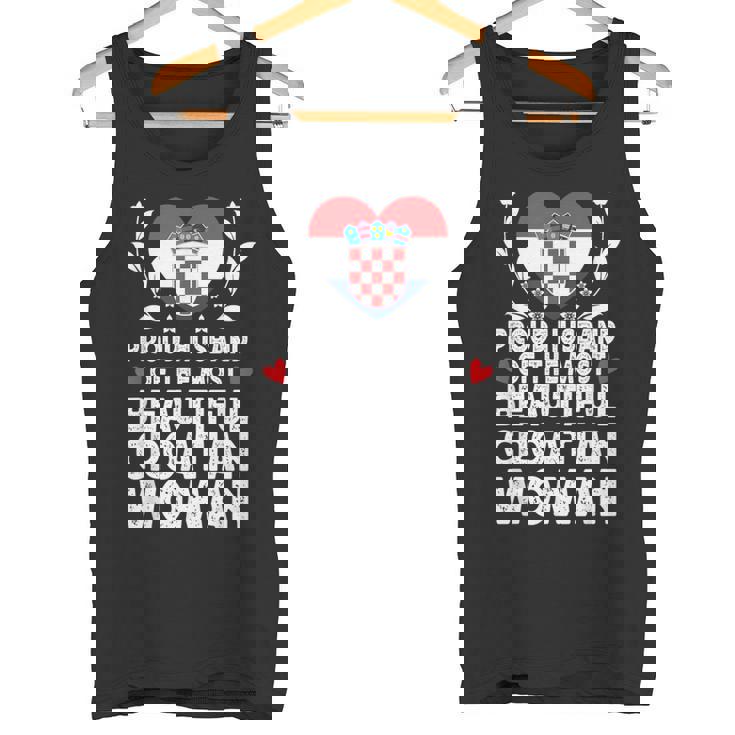 Proud Husband Of Beautiful Croatian Wife Croatia Flag Tank Top