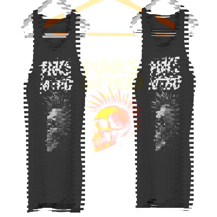 Punk's NOT Dead Punk Skull Art Mohawk Tank Top Tank Top