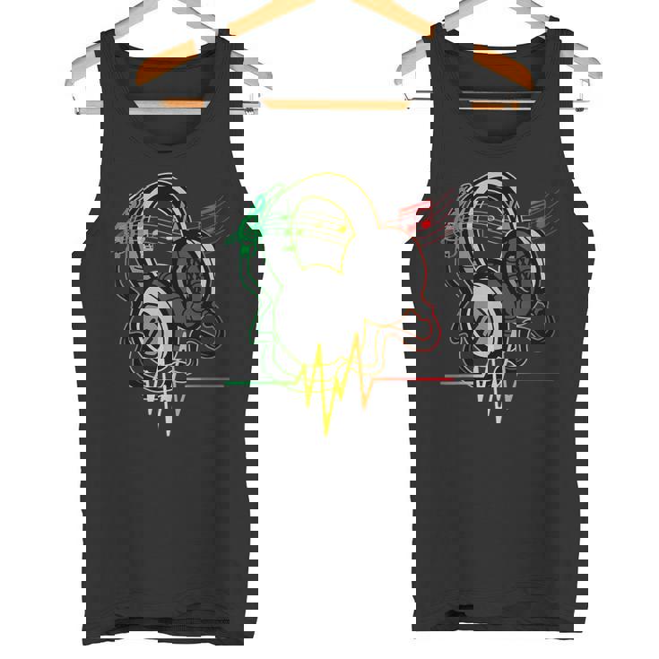 Rasta レゲエ ミュージックヘッドフォン ビンテージ タンクトップ