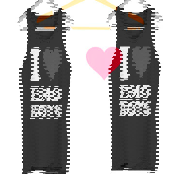 Red Heart I Love Emo Boys タンクトップ