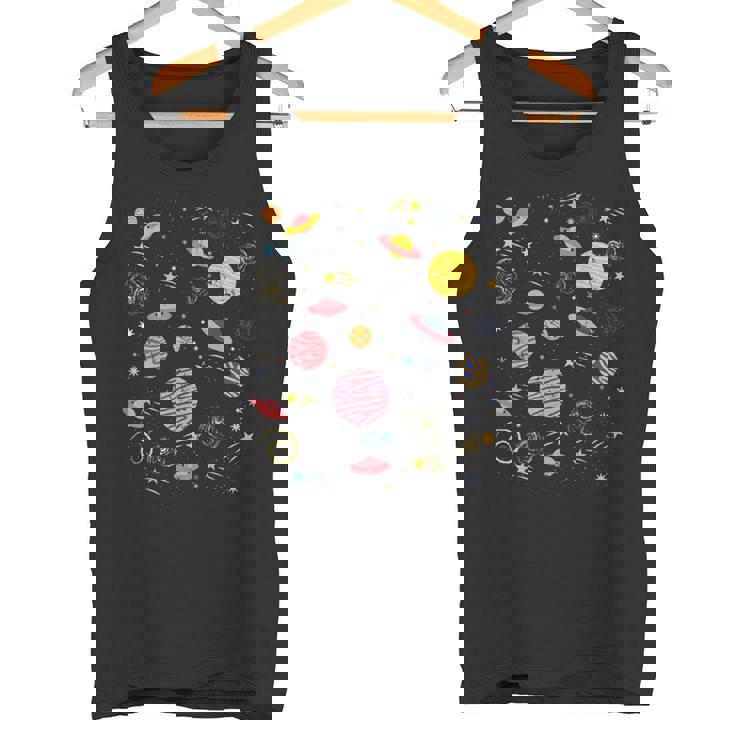 Retro Galaxies Indie Aesthetic Pop Art Hippy Tank Top