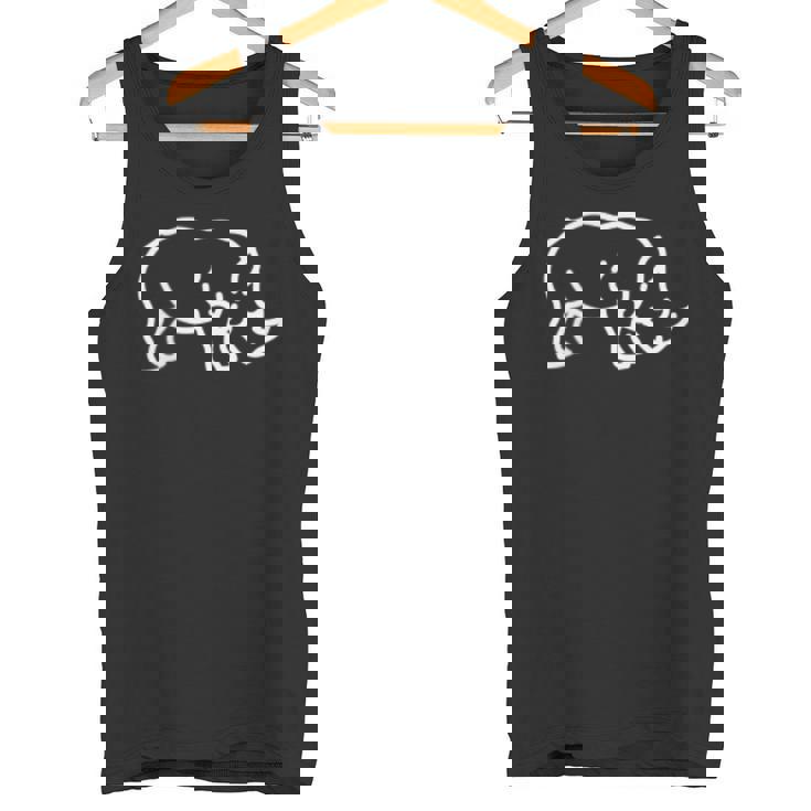 Rhino バッジ パッチライン アート アイコン アウトライン ギフト タンクトップ