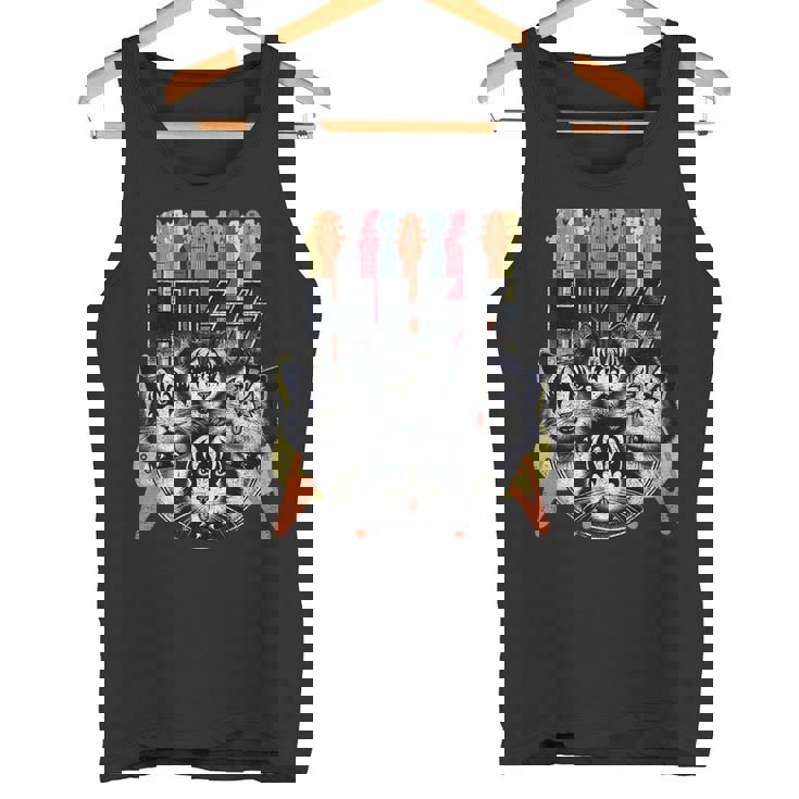 Hiss Cats 子猫 パロディ ロック ロッキン ヴィンテージ レトロ 猫 タンクトップ