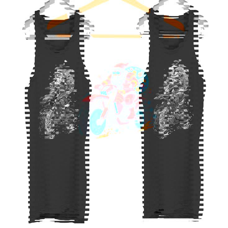 Santa Claus Riding Dirt Bike In a Fun Festive Holiday Ride Tank Top Tank Top