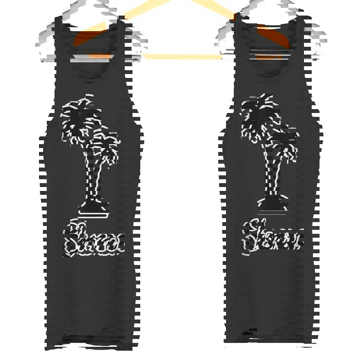 Shonan（湘南）サーファー ヤシの木 パームツリー（黒 ブラック 文字）【47都道府県】ジモt ティ タンクトップ