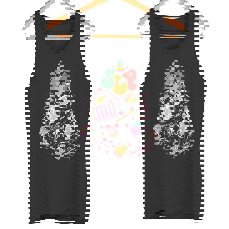 SLP Christmas Tree Speech Language Pathologist OT PT Xmas Tank Top