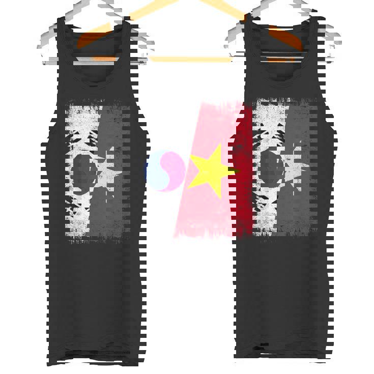 South Korea Vietnam Half Flag South Korean Vietnamese Jersey Tank Top