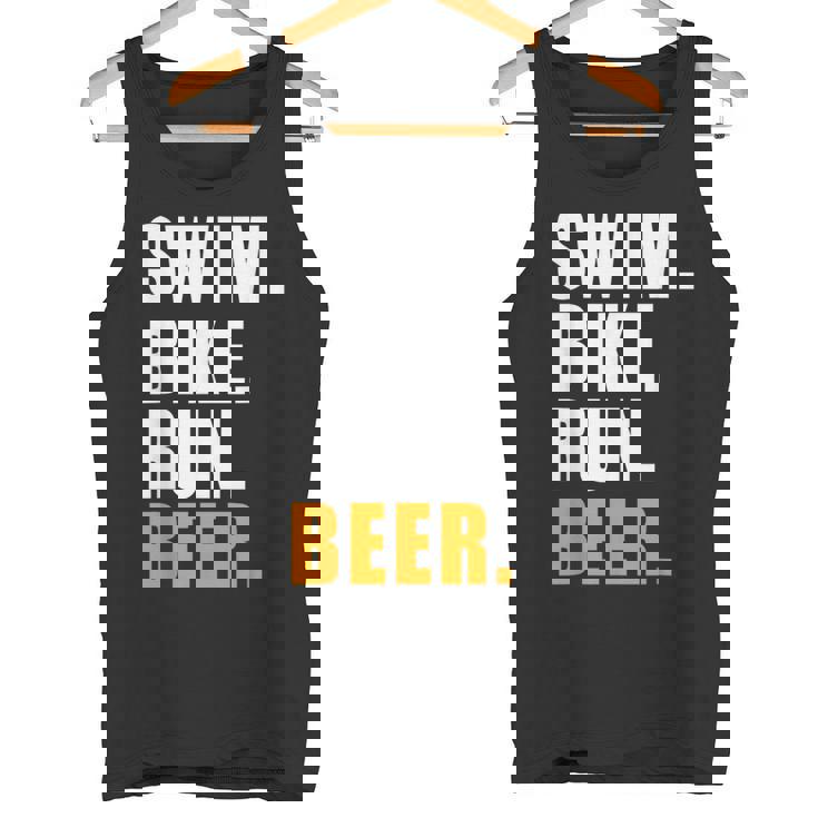 Swim Bike Run スイム バイク ラン ビール トライアスロン トライアスロン スポーツ メンズ レディース タンクトップ