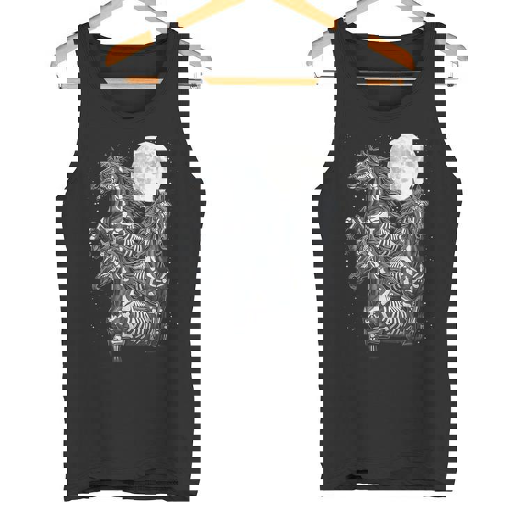 Three Horse Moon Día De Los Muertos Skeleton Horse Tank Top