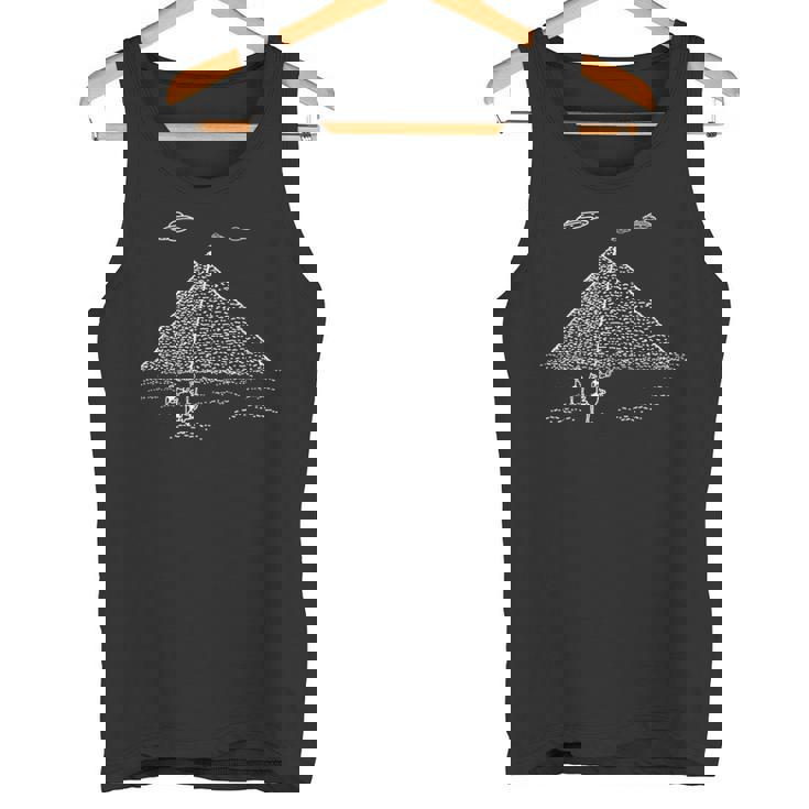 Ufo ピラミッドフライングソーサーギフト 面白いエイリアン タンクトップ