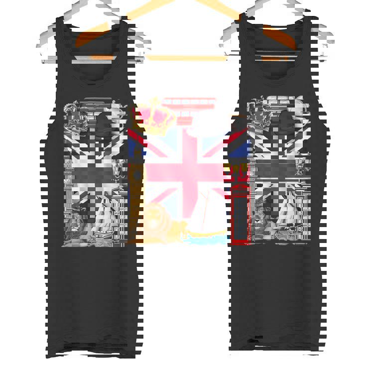 United Kingdom Flag British UK England British Roots Tank Top