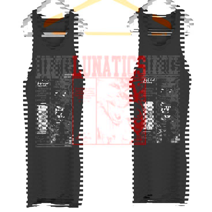 Vintage Horror Lycan Werewolf Alt Goth Y2K Horror Alpha Wolf Tank Top