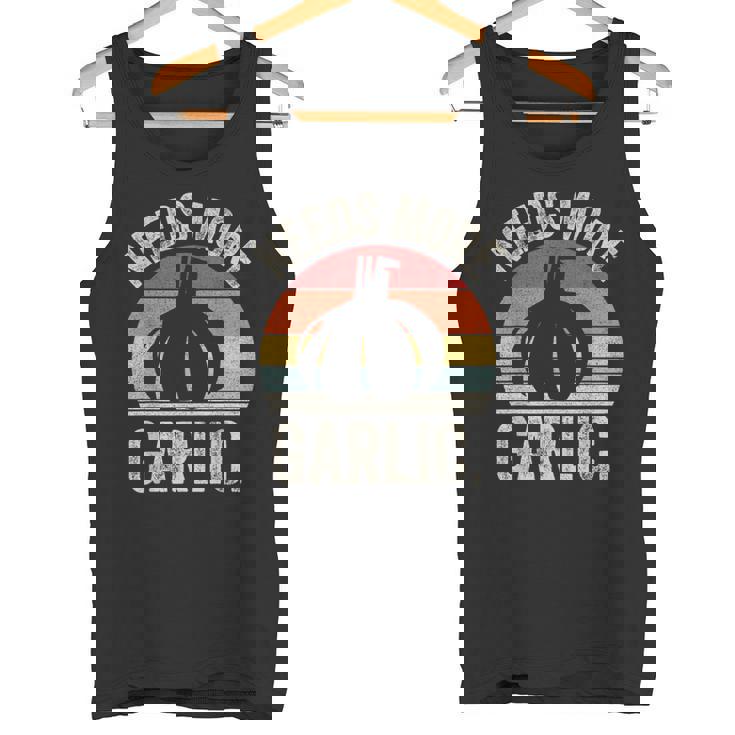 Vintage Retro Needs More ガーリック ガーリック ニンニク科医 クックシェフ タンクトップ