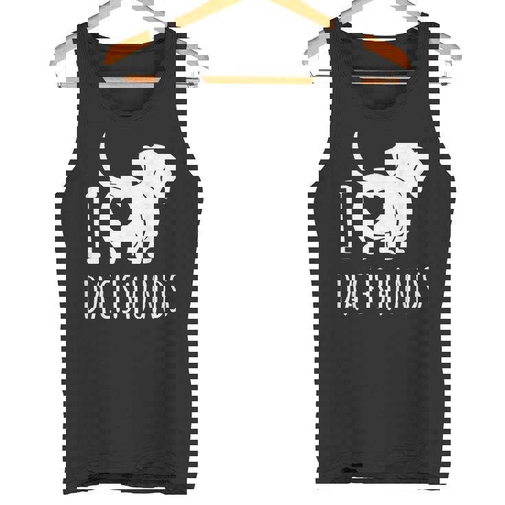 Wiener Dog ダックスフンド 犬 ペット愛好家 I Love Dachshunds タンクトップ