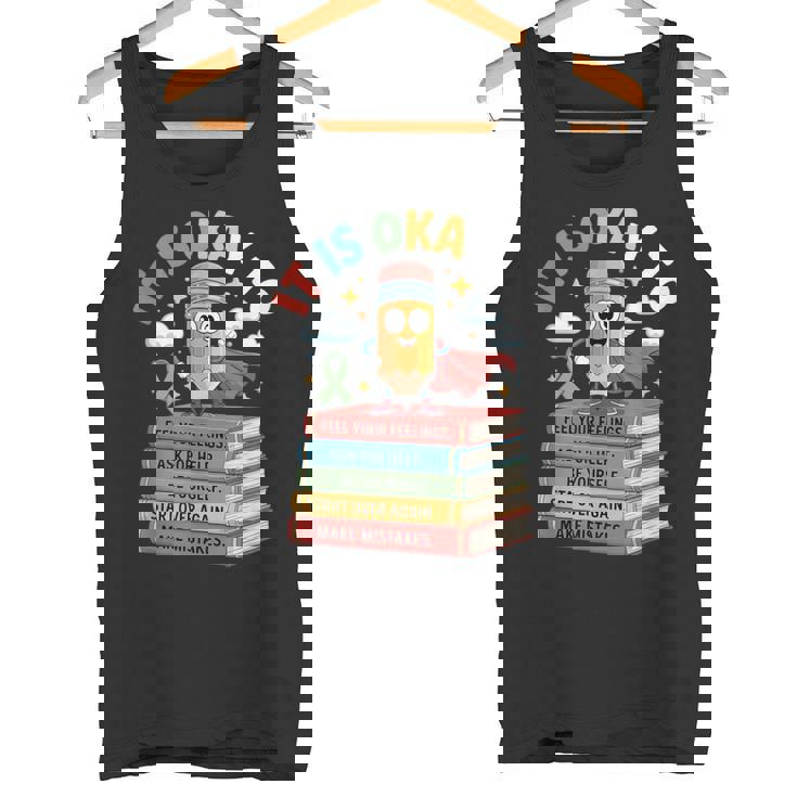 Yellow Mental Health Awareness Day It's Okay To Feel Kids Tank Top