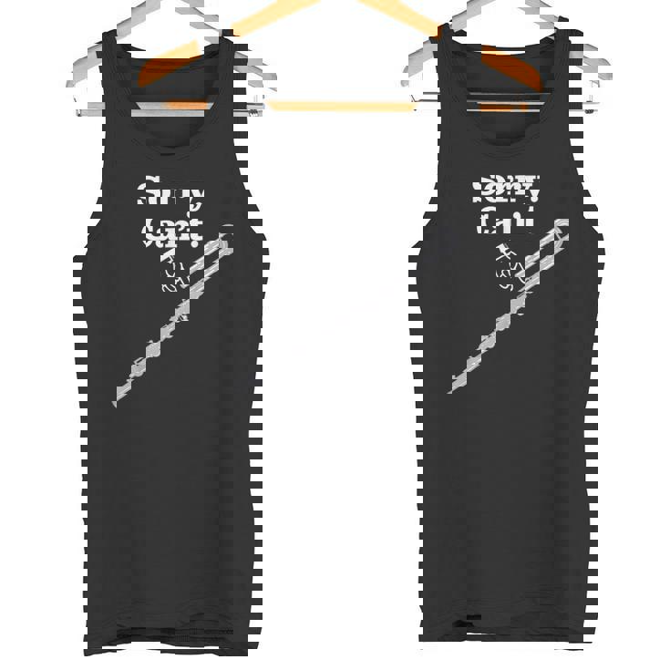 「ごめんなさい。できません。バスフルート」フルート奏者のための面白いバスフルート タンクトップ