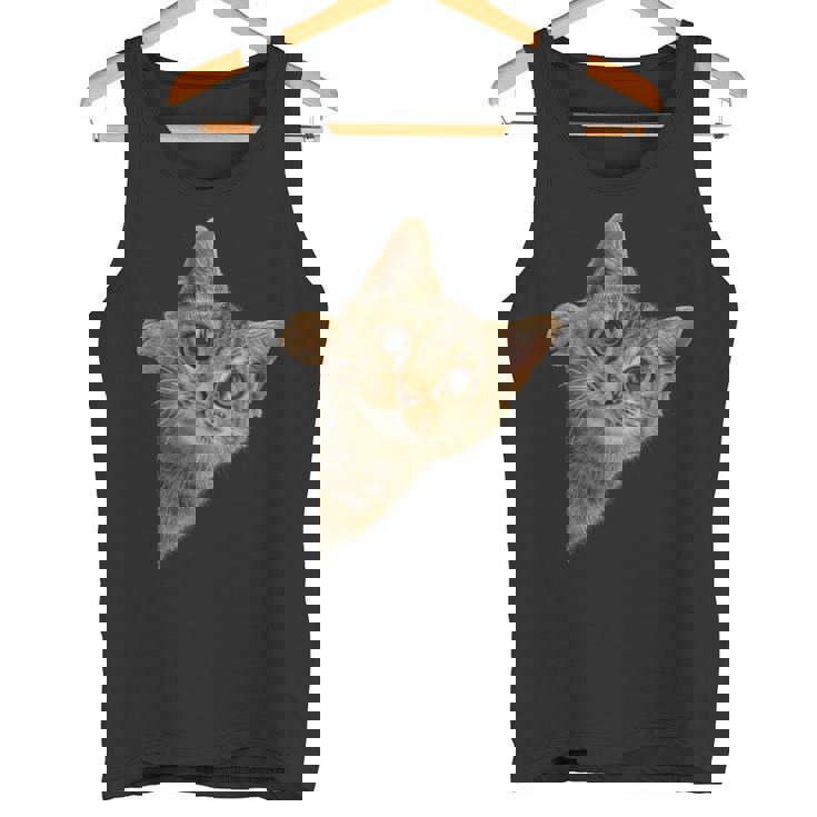 【覗くネコ】猫 にゃんこ 猫好き 猫 可愛い ネコ 子猫 ネコ好き 面白い 変な 遊び心 ネタ ウケ狙い おもしろ タンクトップ