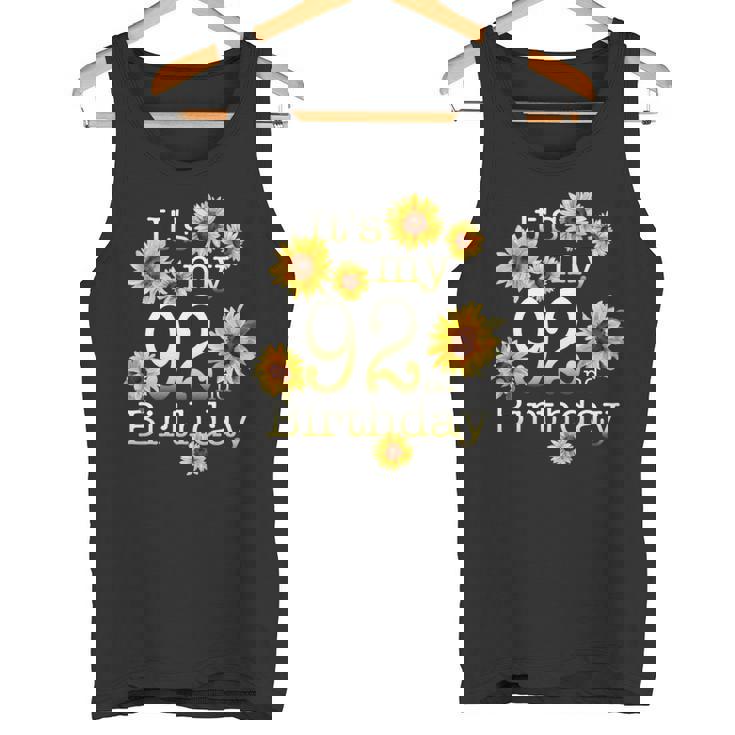 かわいいひまわり 92歳の誕生日 92歳の誕生日 長袖tシャツ タンクトップ