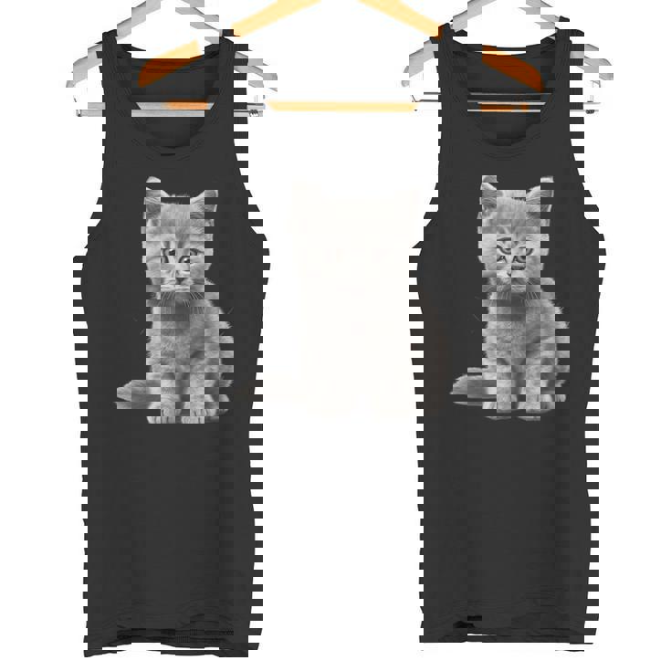 かわいいブリティッシュショートヘア 猫好きの子猫 タンクトップ