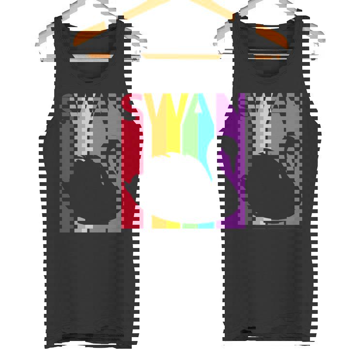 かわいいレインボースワンの鳥が好きな人 長袖tシャツ タンクトップ