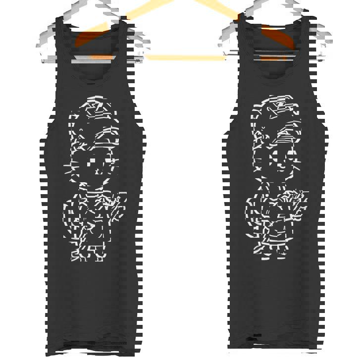 かわいい猫の溶接工 タンクトップ