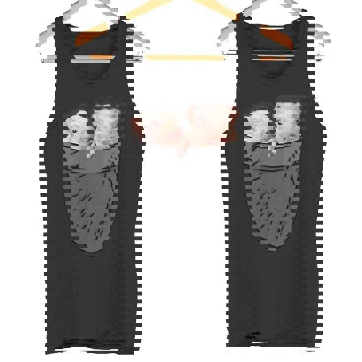 かわいい豚 ポケット覗き見 面白い豚 タンクトップ