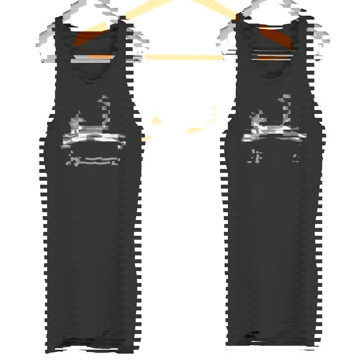 みょーーーん 猫 ネコ ねこ 三毛猫 愛猫 伸びる ジャンプ シンプル ほのぼの かわいい メンズ レディース キッズ タンクトップ