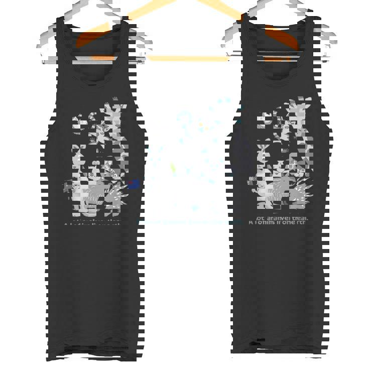 みんなの地球 アニマル キリン カンガルー カピバラ クアッカワラビー ワオキツネザル ハリネズミ メンズ レディース タンクトップ