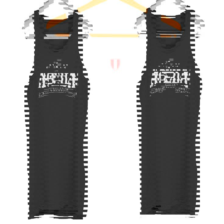 アムステルダム オランダ オランダ 国旗 紋章 ヴィンテージ タンクトップ