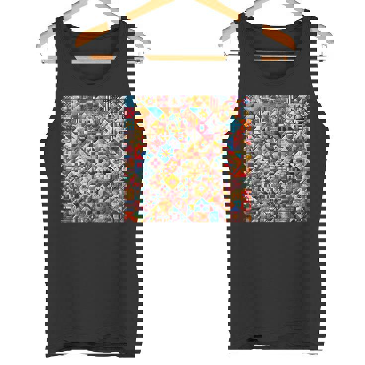 アメリカンキルト カラフル パッチワーク キルティング キルター ソーイング タンクトップ