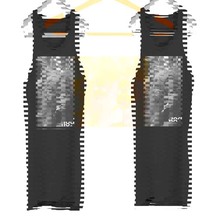 アンティーク調のドールフェイスミーム 長袖tシャツ タンクトップ