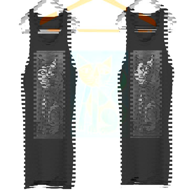 アート ピカソ 猫 タンクトップ