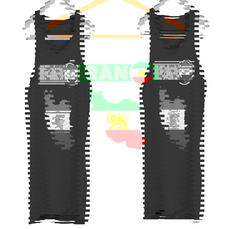 イランライオン太陽旗、イラン地図、イラン、イランの旗、イランの旗。 タンクトップ